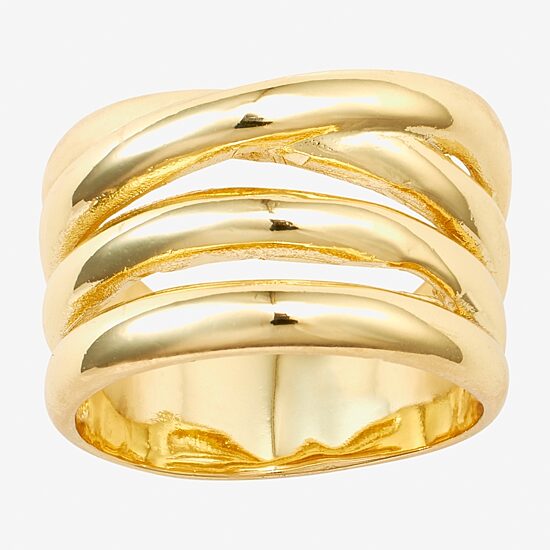 Sparkle Allure Womens 14K Gold Over Brass Band