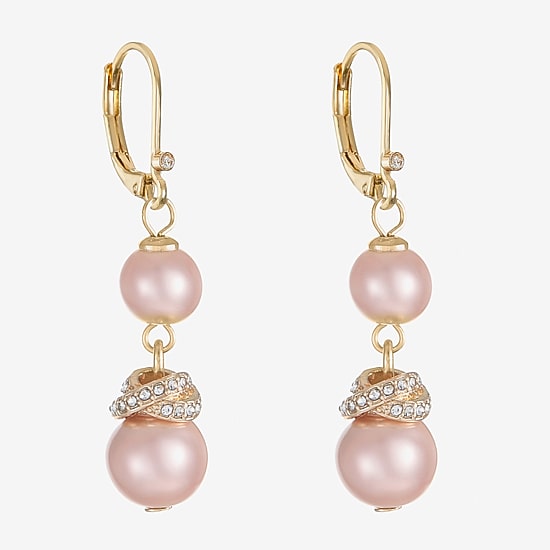 Monet Jewelry Womens Simulated Pearl Round Drop Earrings
