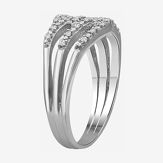 Limited Quantities! Womens 1/10 CT. T.W. Natural White Diamond Sterling Silver Cocktail Ring
