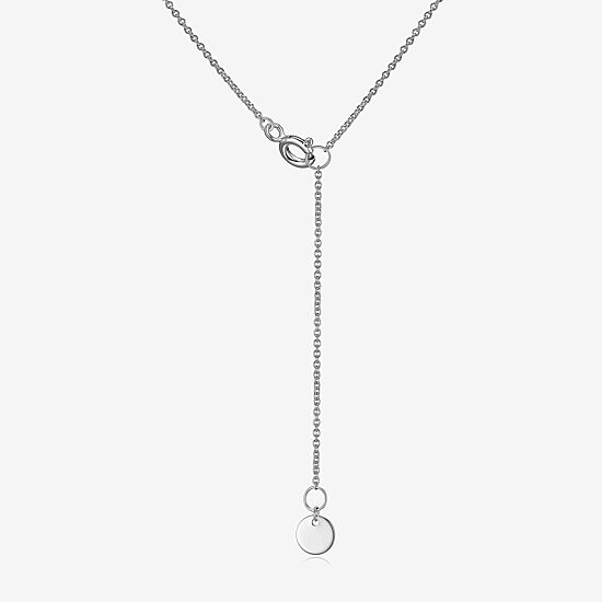 Womens Lab Grown Red Ruby & 1/5 CT. T.W. Lab Grown White Diamond Sterling Silver Pendant Necklace