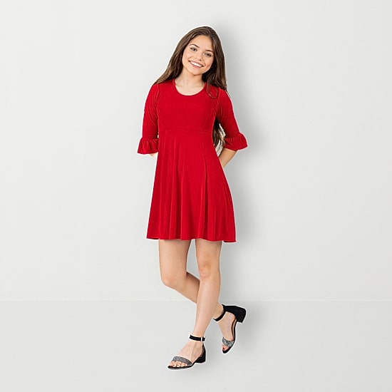 24sevenkid Big Kid Girls 3/4 Sleeve Party Dress
