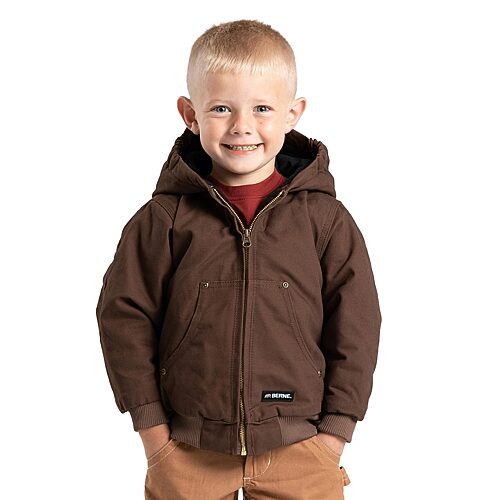 Bernè Babies' Toddler Unisex Hooded Heavyweight Work Jacket In Brown