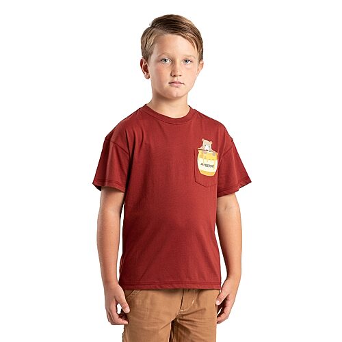 Berne Little & Big Kid Unisex Crew Neck Short Sleeve Moisture Wicking Active T-Shirt, X-large, Red