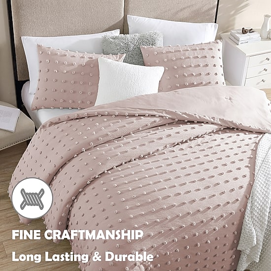 Swift Home Tufted Pom Pom Boho All Season Midweight Down Alternative Comforter Set