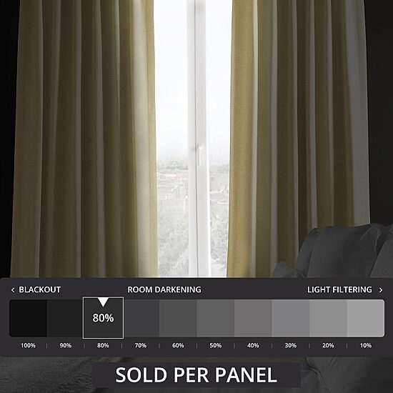 Exclusive Fabrics & Furnishing Bellino Textured Rod Pocket Back Tab Light-Filtering Single Curtain Panel