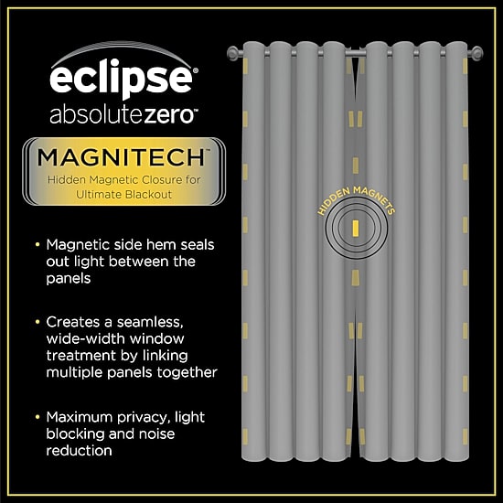 Eclipse Cannes Magnitech Rod Pocket 100% Blackout Single Curtain Panel