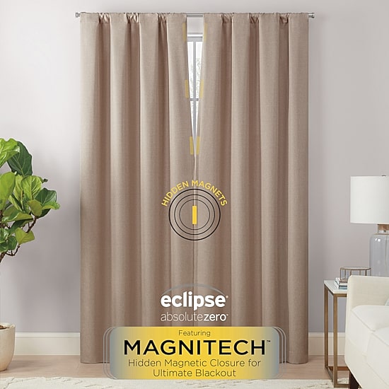 Eclipse Cannes Magnitech Rod Pocket 100% Blackout Single Curtain Panel
