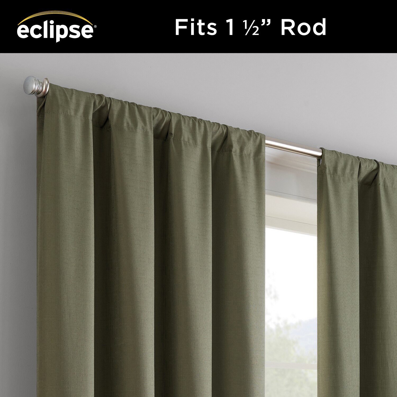 Eclipse Kendall Rod Pocket Blackout Single Curtain Panel