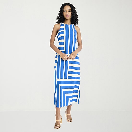 Clover And Sloane Womens Crew Neck Sleeveless Maxi Dress