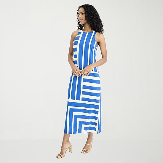 Clover And Sloane Womens Crew Neck Sleeveless Maxi Dress