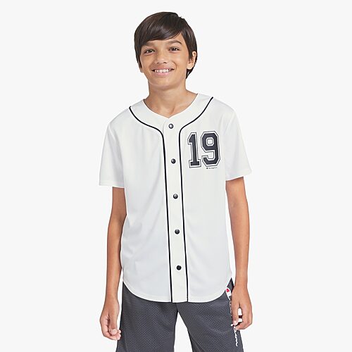 Champion Big Kid Boys Round Neck Short Sleeve Regular Fit Graphic T-Shirt, X-large (18-20), White