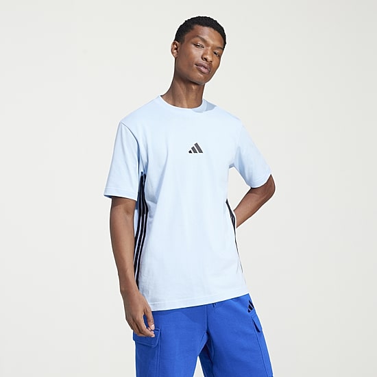 adidas 3 Stripe Jersey Mens Crew Neck Short Sleeve Active Big and Tall T-Shirt