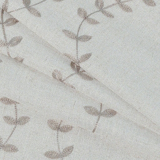 Max Blackout Lindley Linen Blend Embroidered Grommet Top Embroidered 100% Blackout Single Curtain Panel