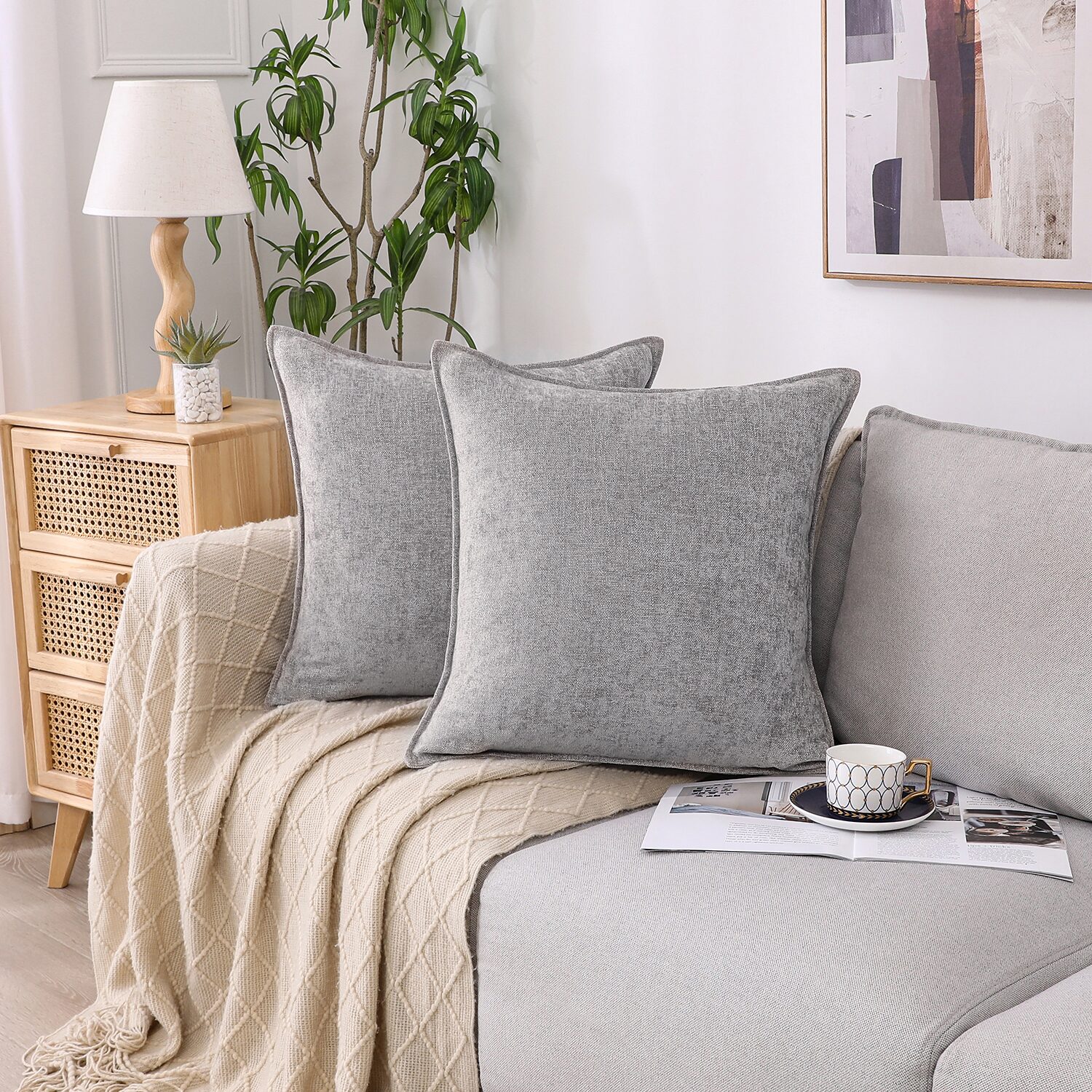 Chenille 20x20 Square Throw Pillow