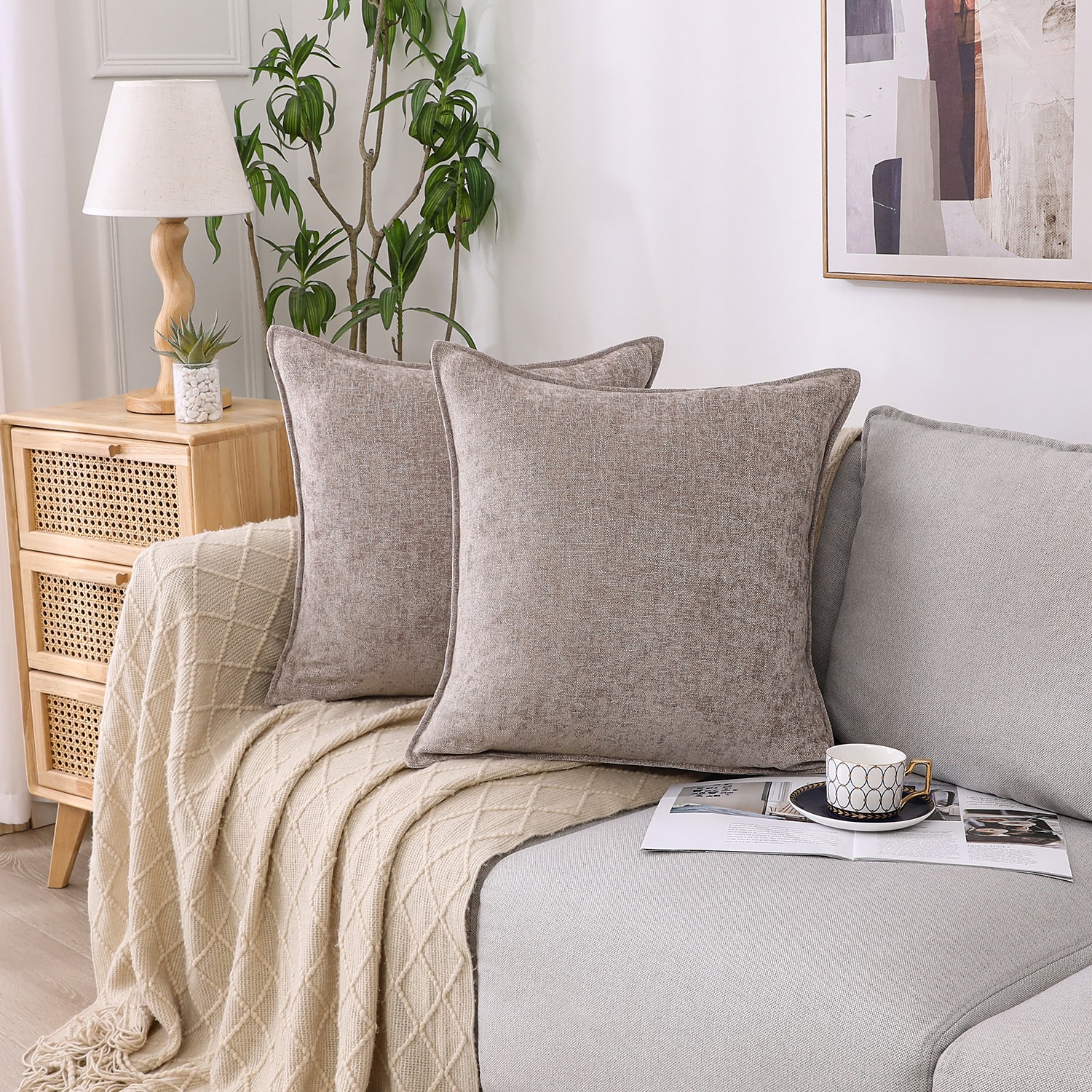 Chenille 20x20 Square Throw Pillow