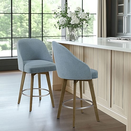 Madison Park Walsh Counter Stool Counter Height Upholstered Swivel Bar Stool