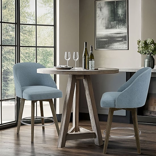 Madison Park Walsh Counter Stool Counter Height Upholstered Swivel Bar Stool