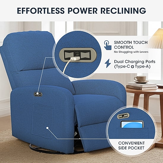 INK+IVY Curved Slope-Arm Recliner