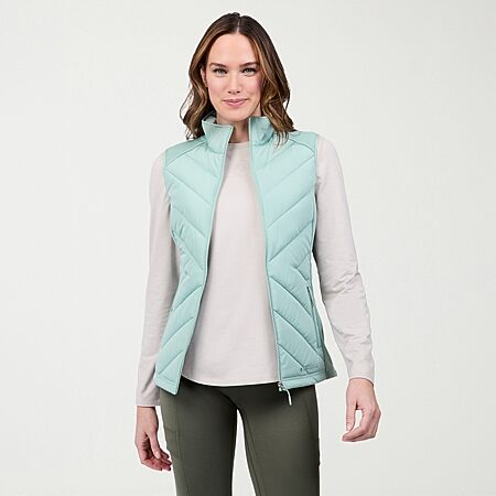 St. John's Bay Womens Midweight Quilted Vest, Color: Red Plaid
