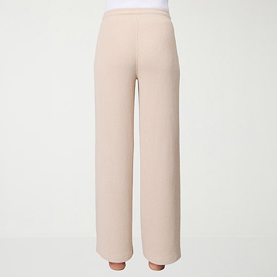 Free Country Womens Comfort Waistband Wide Leg Mid Rise Drawstring Pant