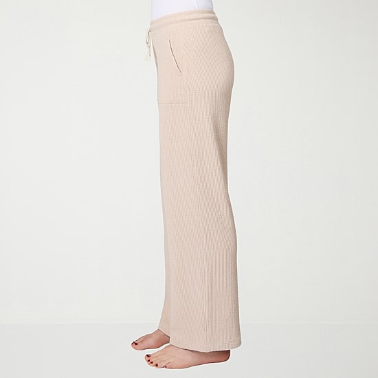Free Country Womens Comfort Waistband Wide Leg Mid Rise Drawstring Pant