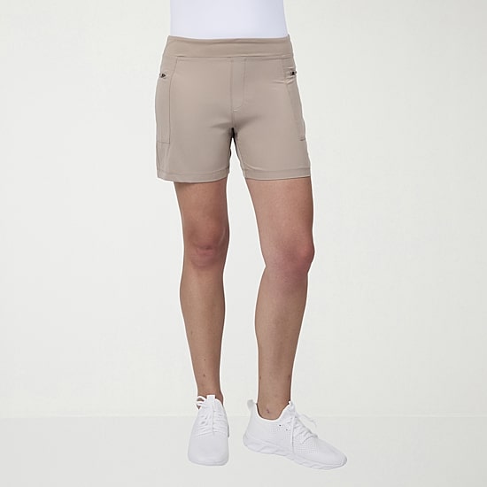 Free Country Womens Mid Rise Stretch Fabric Active Pull-On Short