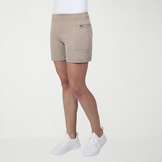 Free Country Womens Mid Rise Stretch Fabric Active Pull-On Short