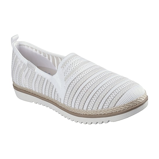 Skechers Bobs Flexpadrille Lo So Chic Womens Round Closed Toe Slip-On Shoe