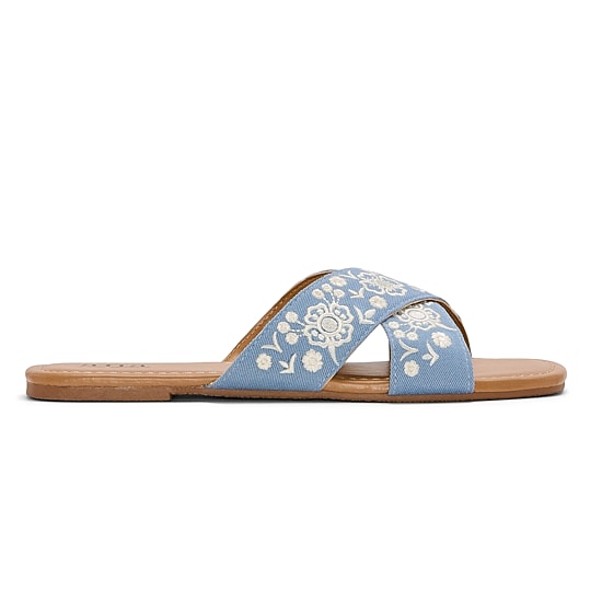 A.N.A Womens Embroidery Slide Sandals