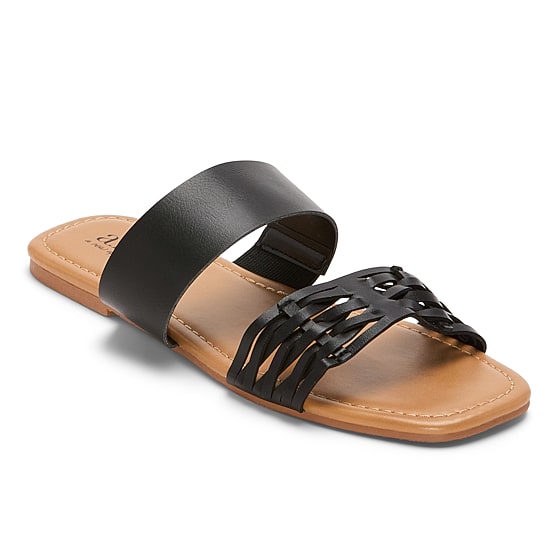 A.N.A Womens Dual Band Slide Sandals