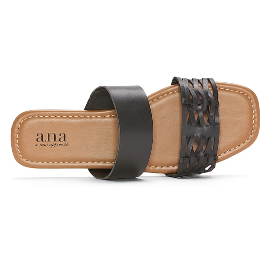 A.N.A Womens Dual Band Slide Sandals