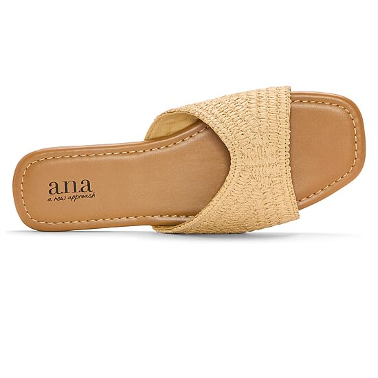 A.N.A Womens Straw Slide Sandals