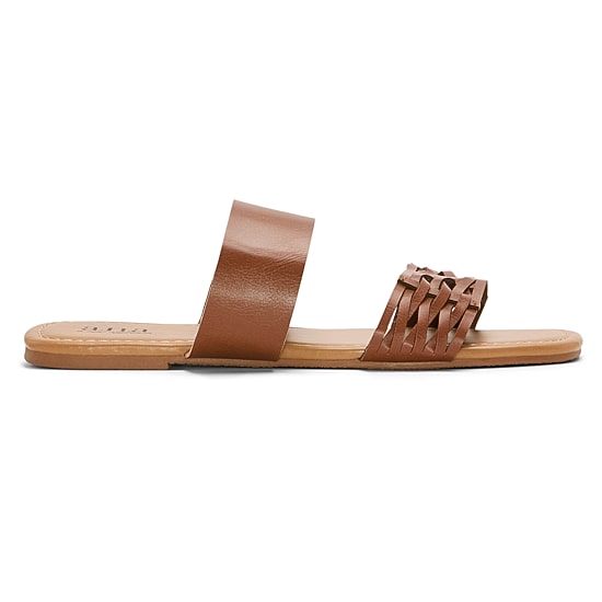 a.n.a Womens Dual Band Slide Sandals