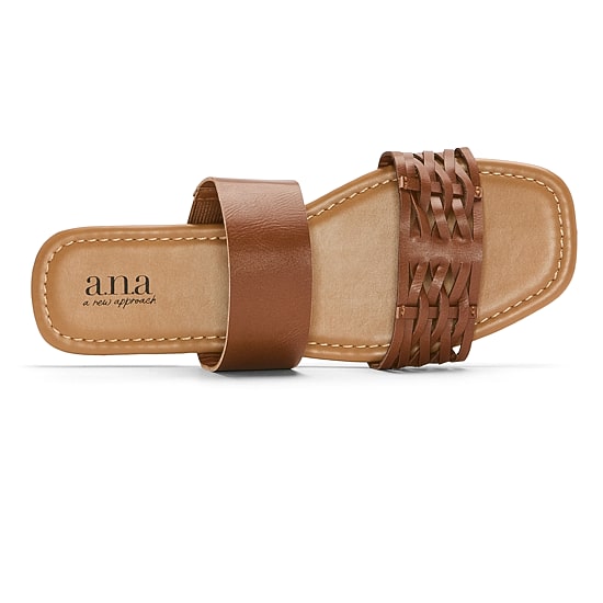 a.n.a Womens Dual Band Slide Sandals