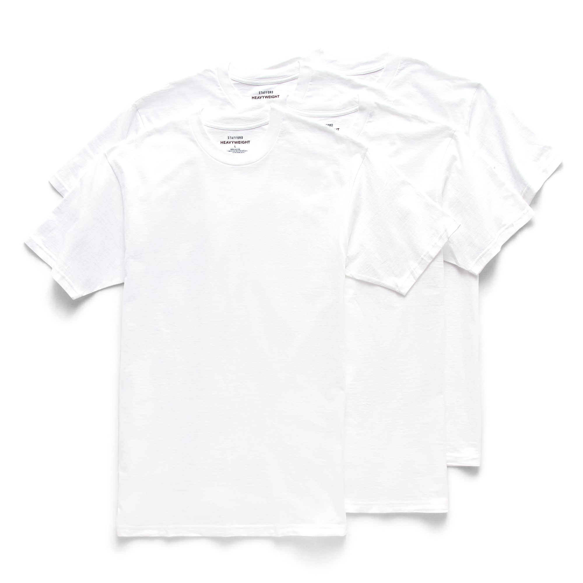 Stafford Heavyweight Cotton Mens 4 Pack Short Sleeve Crew Neck T-Shirt