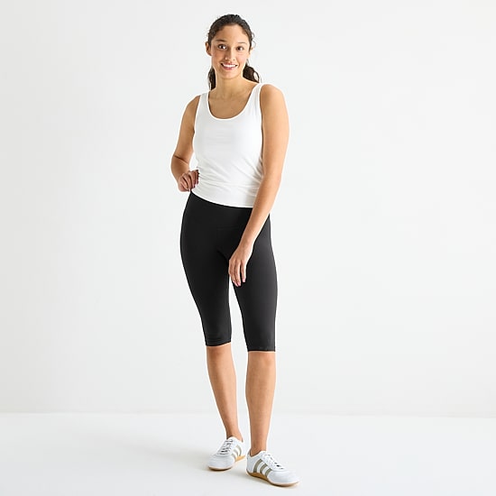 Arizona Womens Mid Rise Knit Juniors Capri Legging