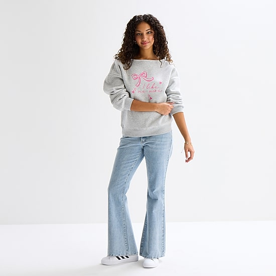 Forever 21 Womens Plus Boat Neck Long Sleeve Sweatshirt