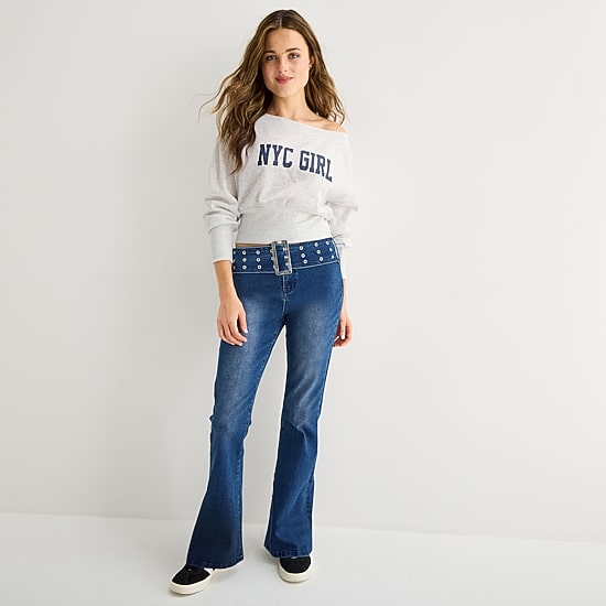 Forever 21 Juniors Womens Boat Neck Long Sleeve Pullover Sweater