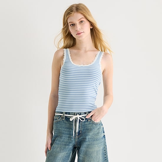 Arizona Womens Juniors Scoop Neck Sleeveless Tank Top