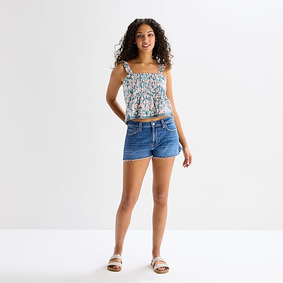 Arizona Womens Juniors Scoop Neck Sleeveless Camisole