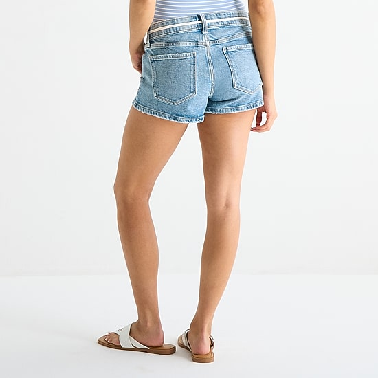 Arizona Womens 2 1/2" Low Rise Juniors Denim Short