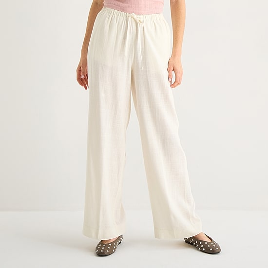 Arizona Womens Juniors Straight Low Rise Drawstring Pant