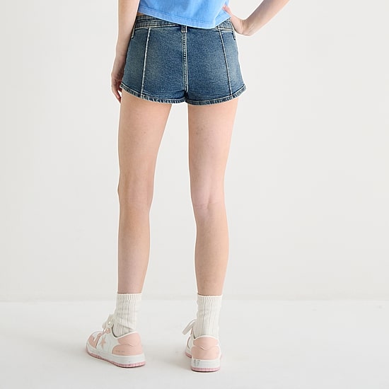 Arizona Womens 2 1/2" Low Rise Juniors Micro Denim Short
