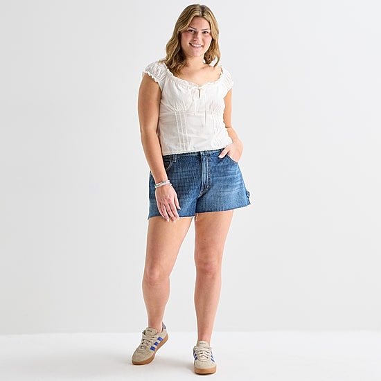 Arizona Womens 2" Low Rise Juniors Denim Short