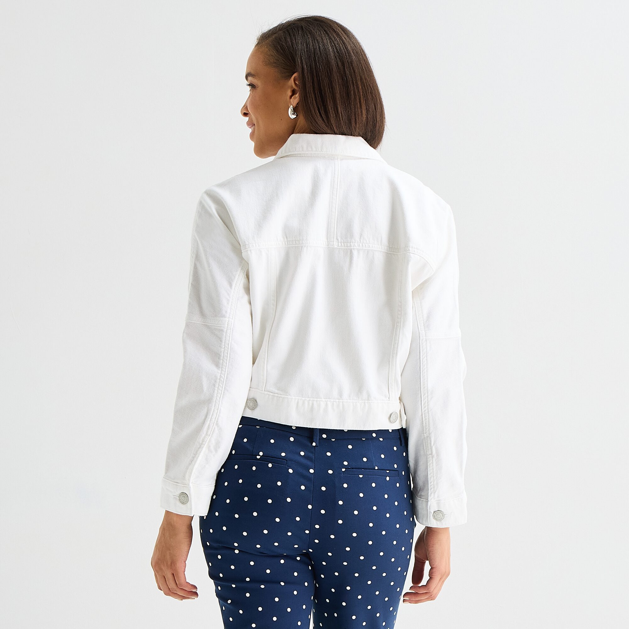Liz Claiborne Denim Cropped Womens Lightweight Jacket