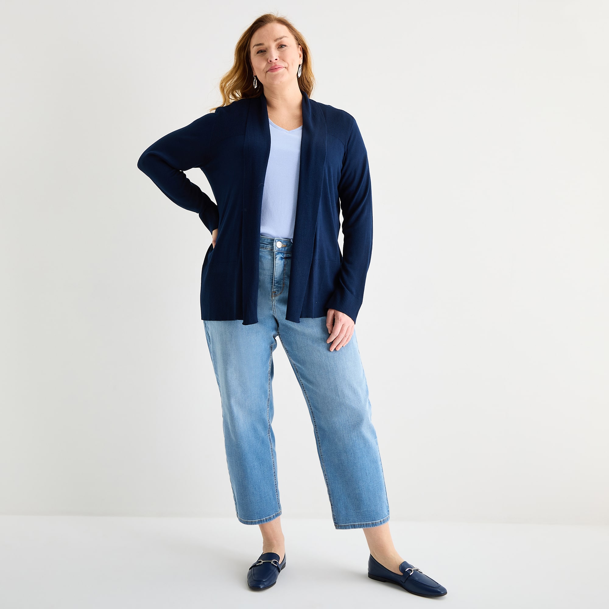 Liz Claiborne Womens - Plus High Rise Cropped Jean