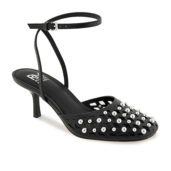 RM Rebecca Minkoff Fiona Womens Round Closed Toe Spool Heel Pumps