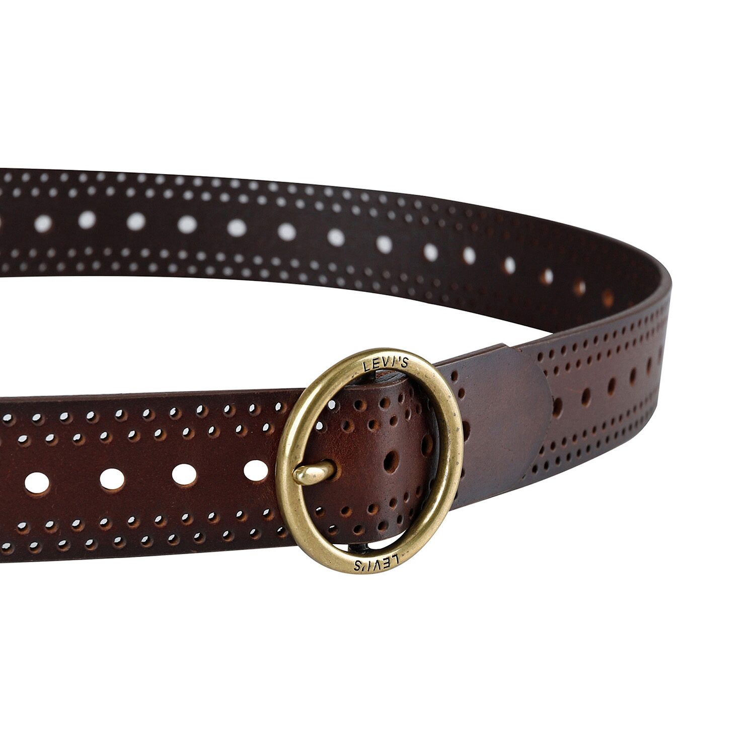 Levi's® Fully Adjustable Belt, Round Centerbar Buckle, Genuine Leather Womens Belt