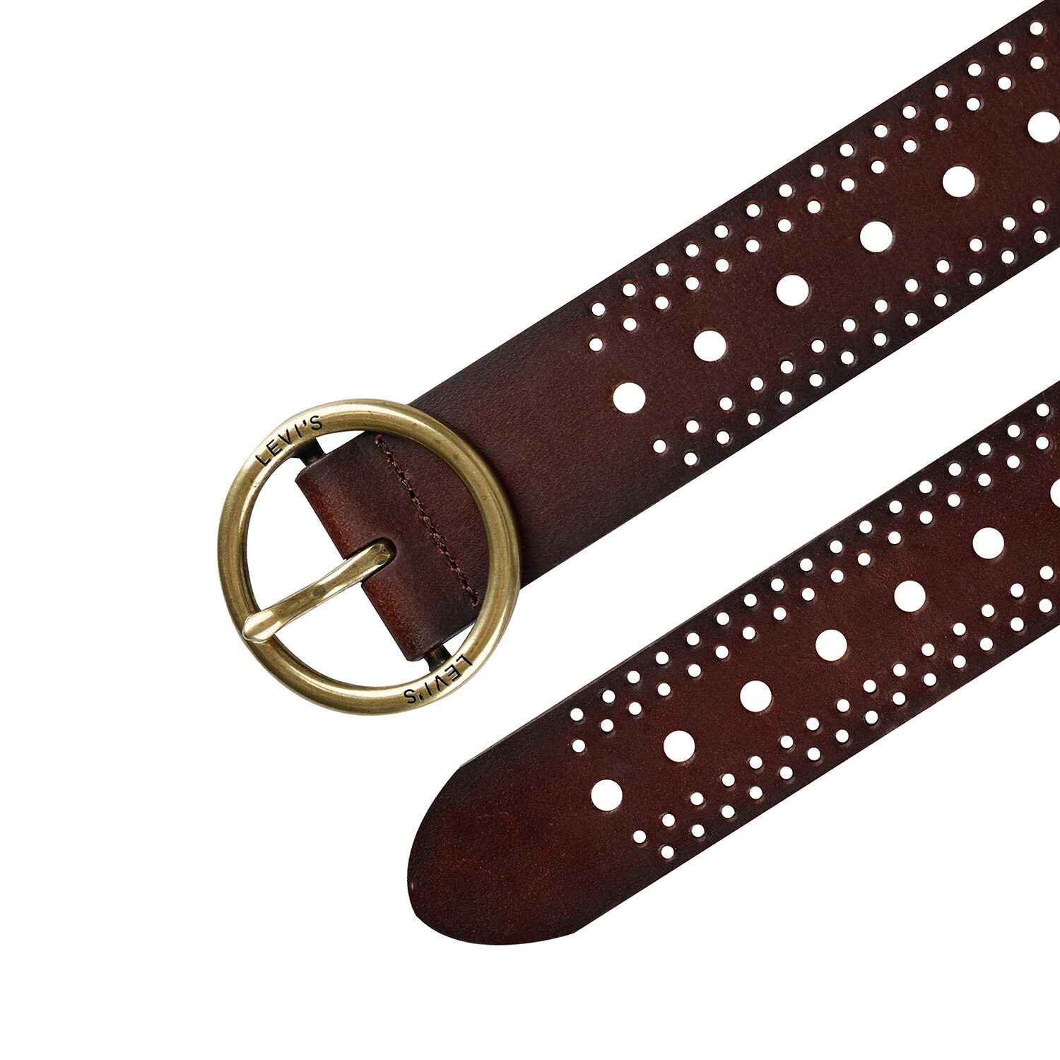 Levi's® Fully Adjustable Belt, Round Centerbar Buckle, Genuine Leather Womens Belt
