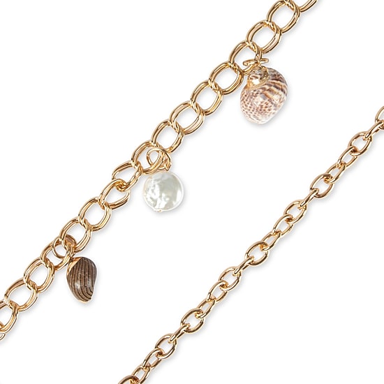 JS Jessica Simpson Shell Charm Chain Womens Belt
